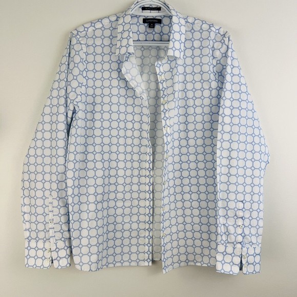 Lands End Tops - 🎉Clearance 2/$15🎉 LANDS' END Womens Sz 16 White & Blue Button-Up Shirt ~ Plus